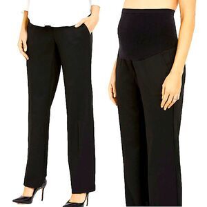 A Pea in the Pod Black Secret Fit Belly Stretch Straight Leg Pants Size Medium